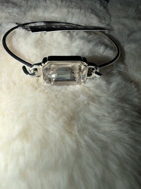 Guess Clear Crystal Cuff Guess Bracelet - Silver Tone